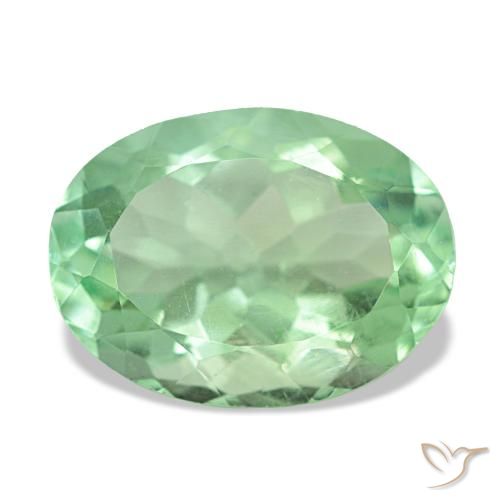 Fluorita verde natural 6,46ct, corte oval, VS