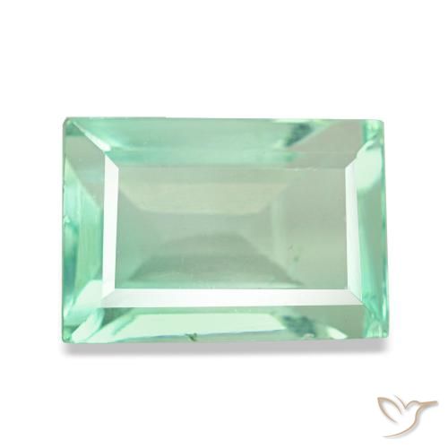 Fluorita verde natural 3,81ct, baguete, VS