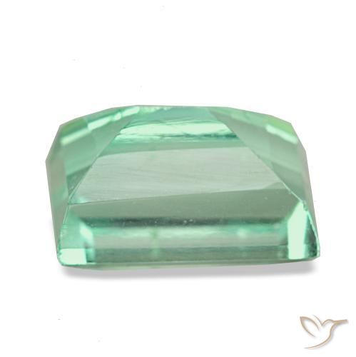 Fluorita verde natural 3,81ct, baguete, VS