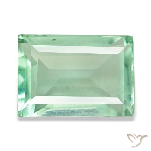 Fluorita verde natural 6,19ct, baguete, VS