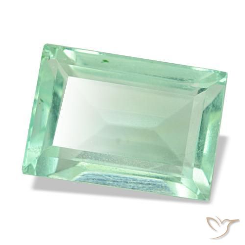 Fluorita verde natural 6,19ct, baguete, VS
