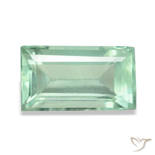 Fluorita verde natural 3,02ct, baguete, VS