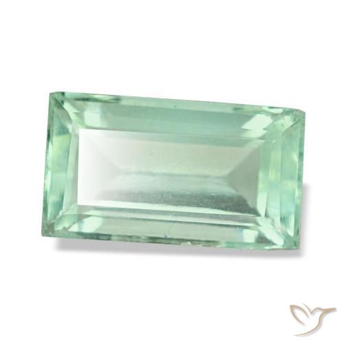 Fluorita verde natural 3,02ct, baguete, VS