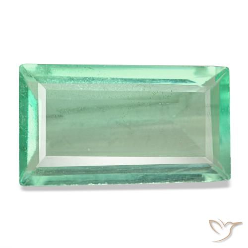 Fluorita verde natural 7,49ct, baguete, VS