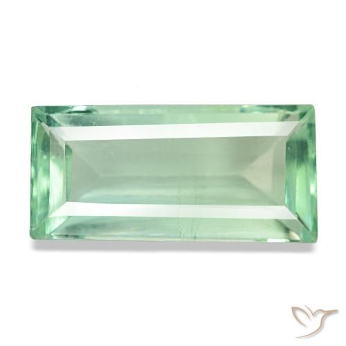 Fluorita verde natural 5,33ct, baguete, VS