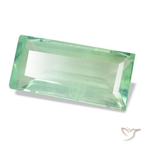 Fluorita verde natural 5,33ct, baguete, VS