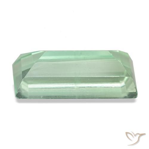 Fluorita verde natural 5,33ct, baguete, VS