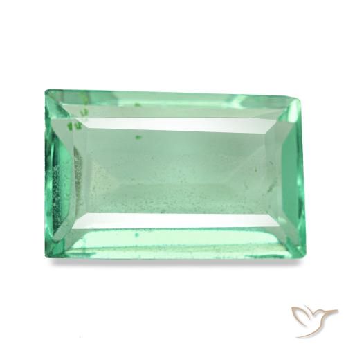 Fluorita verde natural 2,95ct, baguete, VS