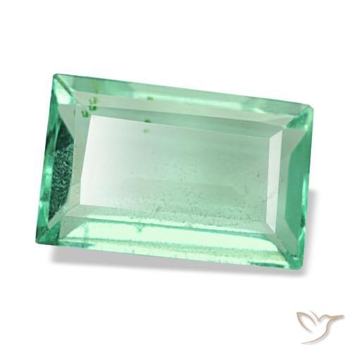 Fluorita verde natural 2,95ct, baguete, VS