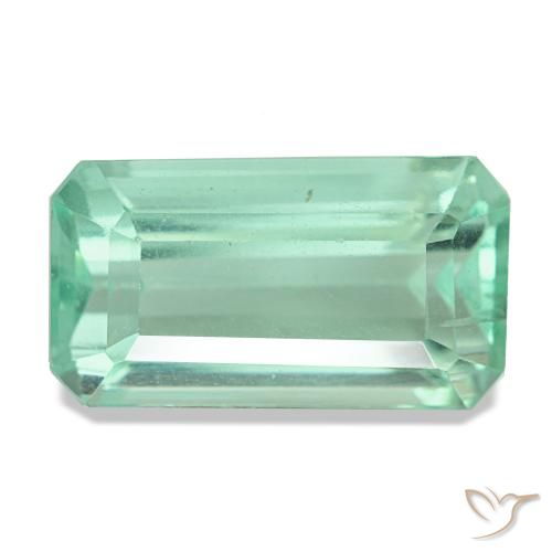 Fluorita verde natural 10,06ct, corte esmeralda, VVS-VS