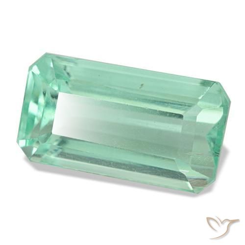 Fluorita verde natural 10,06ct, corte esmeralda, VVS-VS