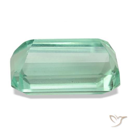 Fluorita verde natural 10,06ct, corte esmeralda, VVS-VS
