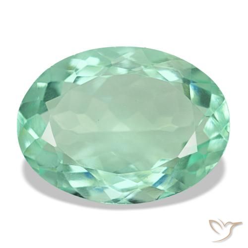 Fluorita verde natural 8,91ct, corte oval, VVS-VS