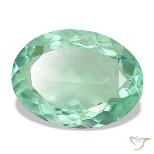 Fluorita verde natural 8,91ct, corte oval, VVS-VS