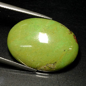 Gaspeíta verde natural 18,18ct, corte oval, opaco