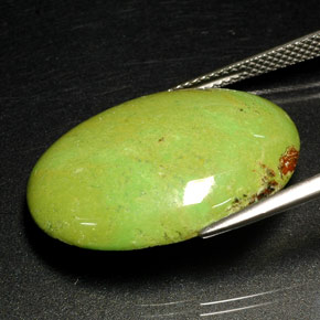 Gaspeíta verde natural 18,18ct, corte oval, opaco