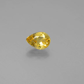 Berilo dourado amarelo natural 0,63ct, formato de pêra, VVS