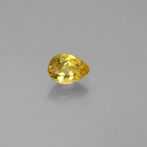 Berilo dourado amarelo natural 0,63ct, formato de pêra, VVS