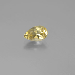Berilo dourado amarelo natural 0,76ct, formato de pêra, VVS