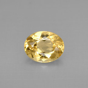 Berilo dourado amarelo natural 1,55ct, corte oval, VVS-VS