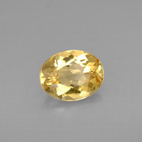 Berilo dourado amarelo natural 1,55ct, corte oval, VVS-VS