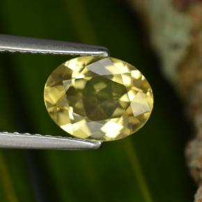 Berilo dourado amarelo natural 1,22ct, corte oval, VVS-VS