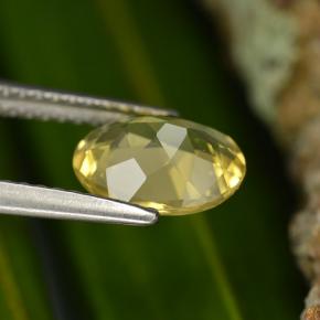 Berilo dourado amarelo natural 1,22ct, corte oval, VVS-VS