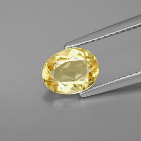 Berilo Dourado Amarelo Natural 0.97ct, Corte Oval, VVS-VS