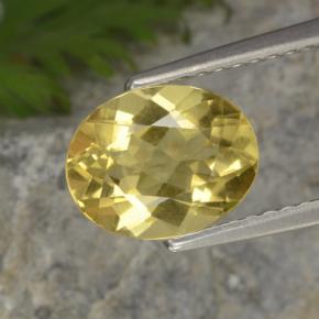 Berilo dourado amarelo natural 1,48ct, corte oval, VS