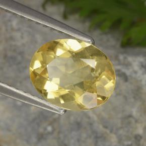 Berilo dourado amarelo natural 1,48ct, corte oval, VS