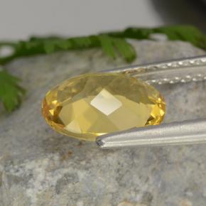 Berilo dourado amarelo natural 1,52ct, corte oval, VVS-VS