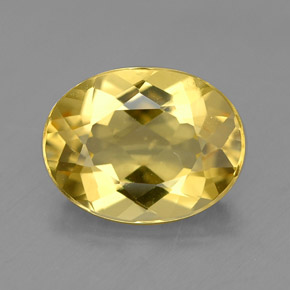 Berilo dourado amarelo natural 1,53ct, corte oval, VVS