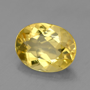 Berilo dourado amarelo natural 1,53ct, corte oval, VVS