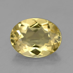 Berilo dourado amarelo natural 1,47ct, corte oval, VVS