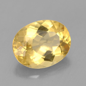 Berilo dourado amarelo natural 1,69ct, corte oval, VVS-VS