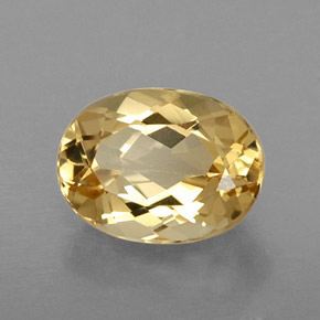 Berilo dourado amarelo natural 1,29ct, corte oval, VVS-VS