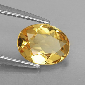 Berilo dourado amarelo natural 0,81ct, corte oval, VVS-VS