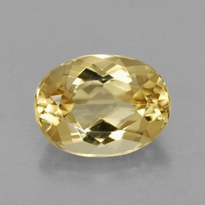 Berilo dourado amarelo natural 1,22ct, corte oval, VVS