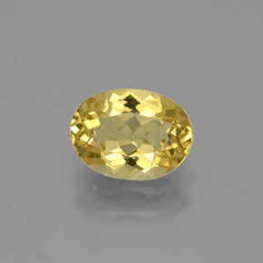 Berilo dourado amarelo natural 0,89ct, corte oval, VVS