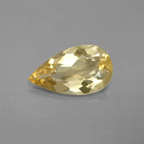 Berilo dourado amarelo natural 2,38ct, formato de pêra, VVS-VS