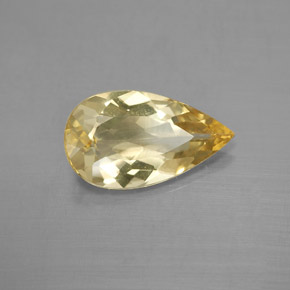 Berilo dourado amarelo natural 2,38ct, formato de pêra, VVS-VS
