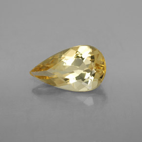 Berilo dourado dourado natural 2,79ct, formato de pêra, VS-SI