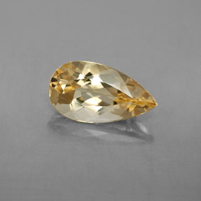 Berilo dourado amarelo natural 2,69ct, formato de pêra, VVS-VS
