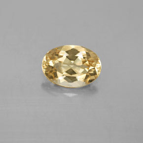 Berilo dourado amarelo natural 2,09ct, corte oval, VVS