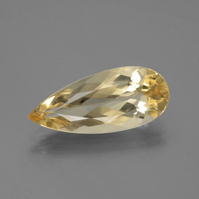Berilo dourado amarelo natural 4,58ct, formato de pêra, VVS-VS