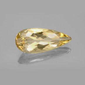 Berilo dourado amarelo natural 4,11ct, formato de pêra, VVS