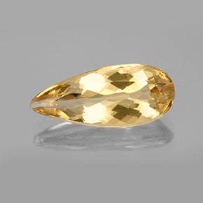 Berilo dourado amarelo natural 4,92ct, formato de pêra, VVS-VS
