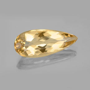 Berilo dourado amarelo natural 4,92ct, formato de pêra, VVS-VS