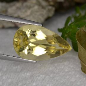 Berilo dourado amarelo natural 4,27ct, formato de pêra, VS