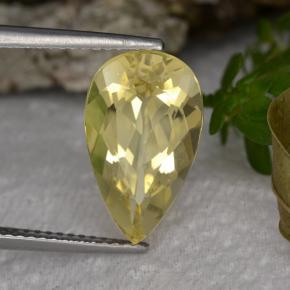Berilo dourado amarelo natural 4,27ct, formato de pêra, VS